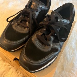 Men Coach Sneakers Black Leather